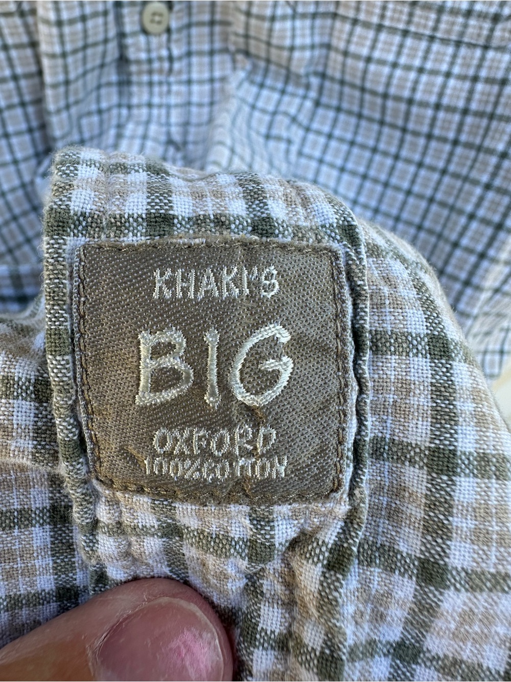 Men’s L Khakis Arrow Big Oxford Short Sleeve Button Down Earthy Tone Plaid Shirt - Picture 8 of 9